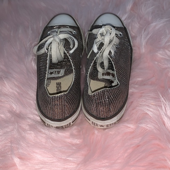 Brown Sequin Sparkly low top Converse Sneaker - Picture 3 of 4